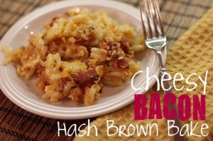 cheesy bacon hash brown potato bake