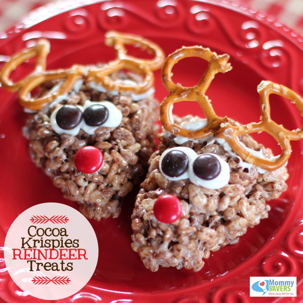 Cocoa Krispies Reindeer | Christmas Rice Krispie Treats Recipes You'll Love