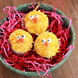 Easter Chick Cupcakes with Wilton Candy Eyes