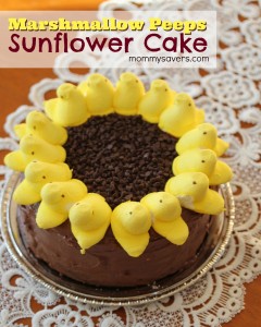 Marshmallow Peeps Sunflower Cake