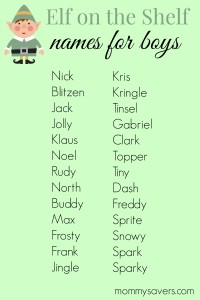 Elf On The Shelf Names 50 Ideas For Boys And Girls Mommysavers