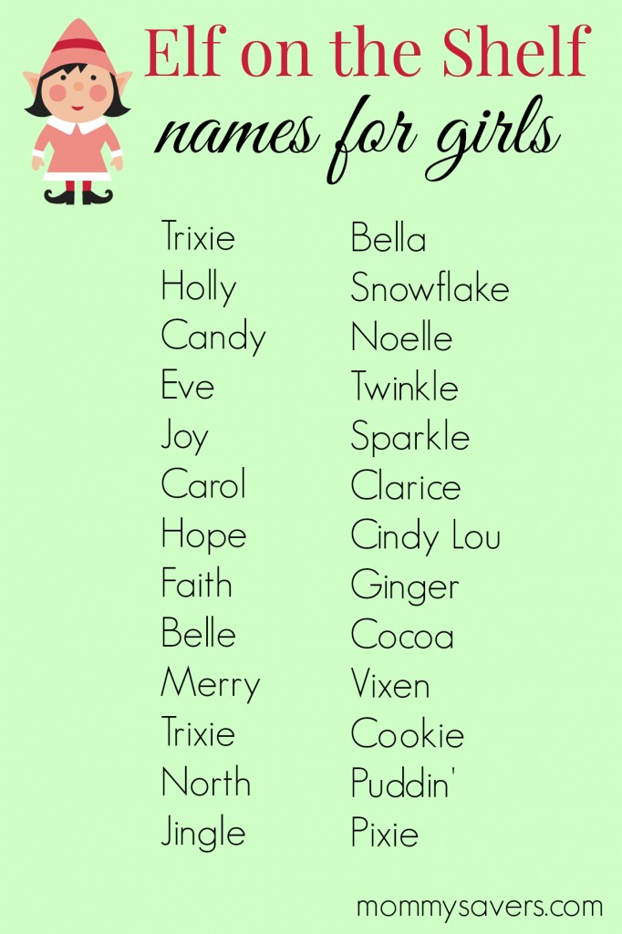 Elf on the Shelf Names for Girls - Mommy Savers
