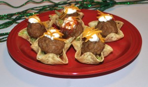 tex-mex meatball nacho bites
