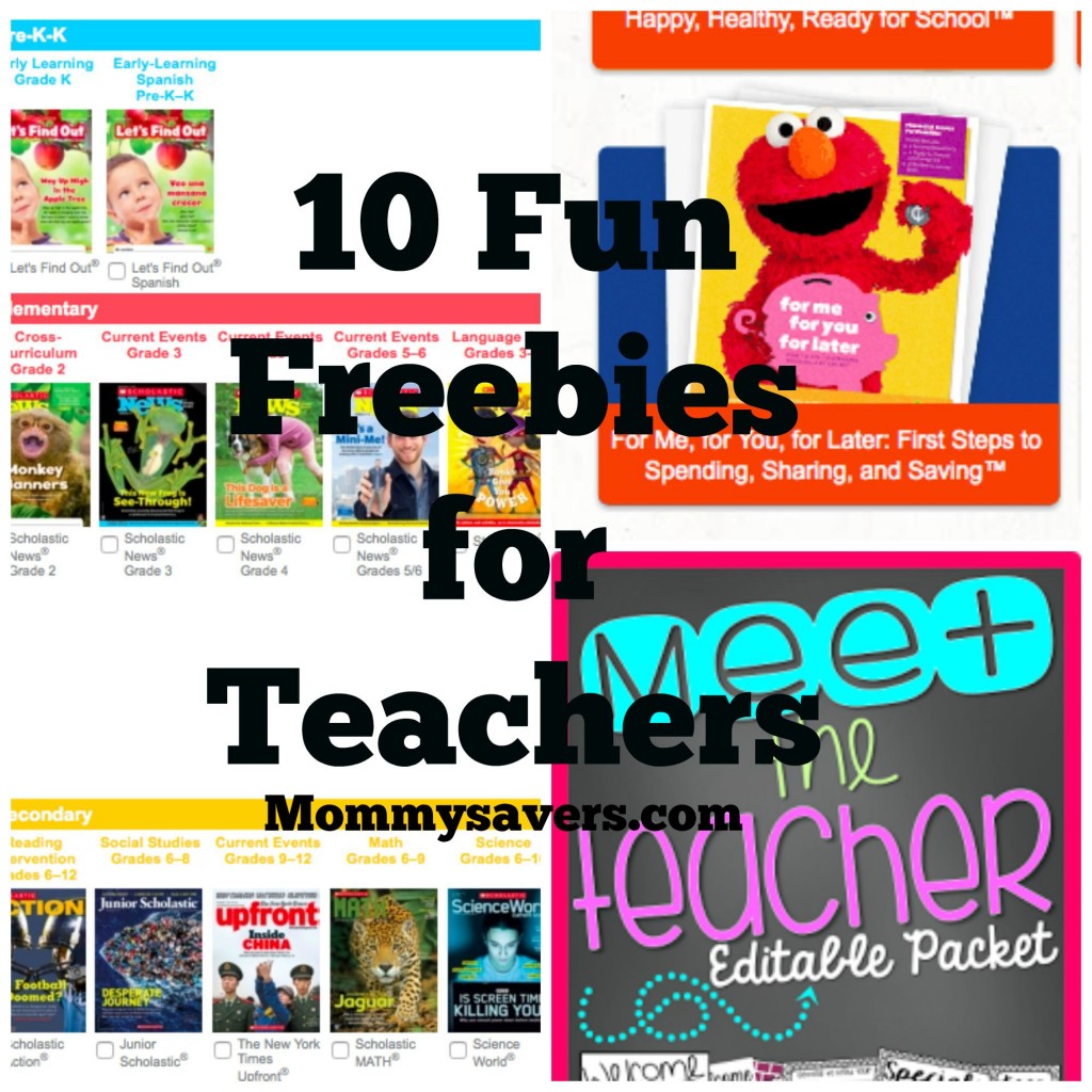 10 Fun FREEBIES for Teachers Mommy Savers