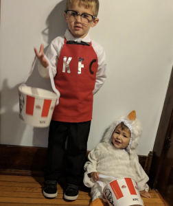 sibling costume idea KFC colonel sanders chicken