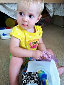 Homemade toys for baby wipes container